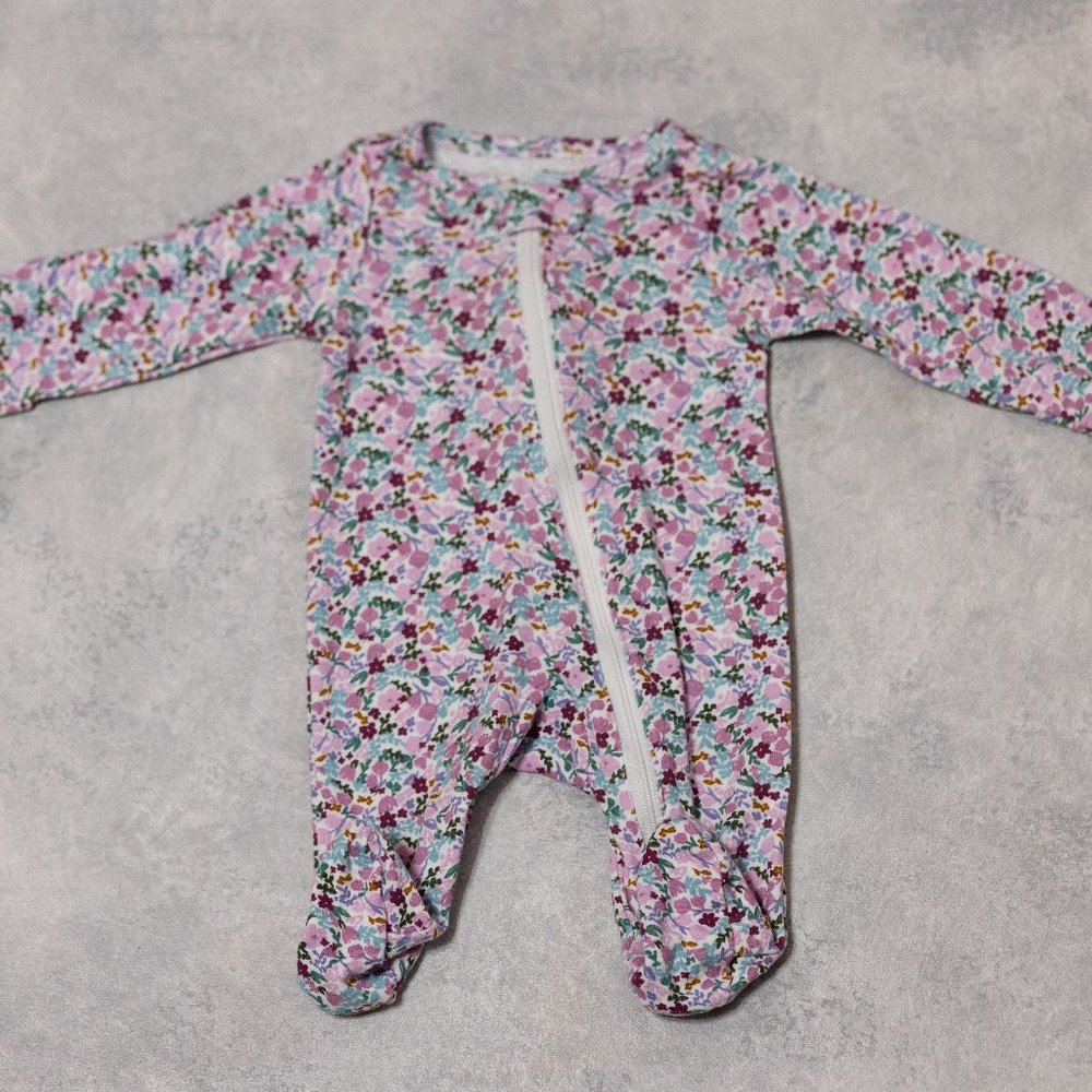 Cotton newborn sleeper footie onesie